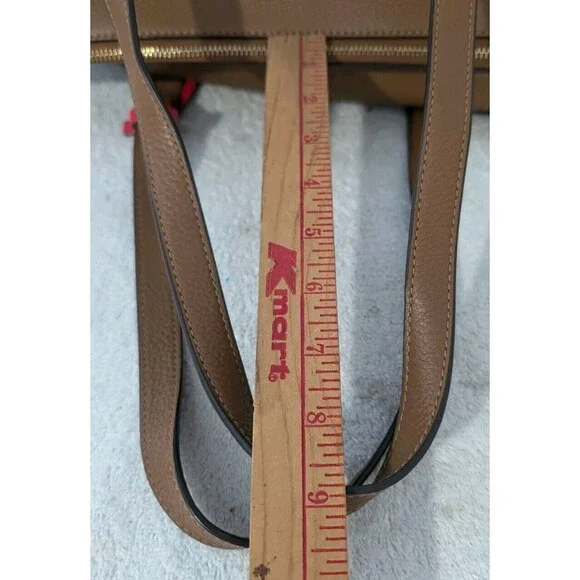 Tory Burch Perry Leather Satchel Bag Brown Moose w/ Red Interior - Picture 13 of 13